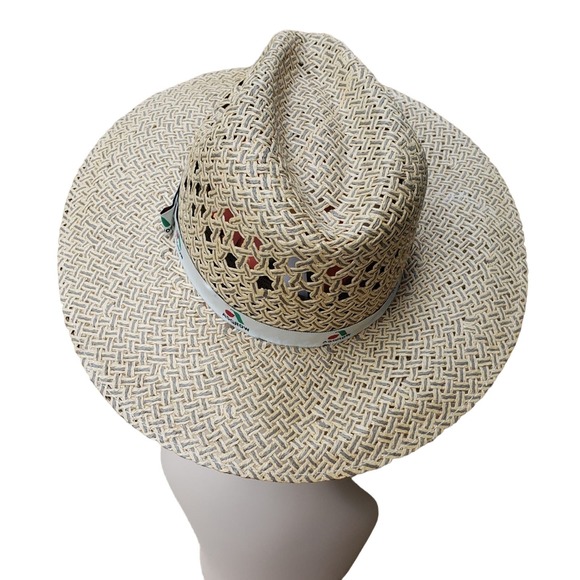 J Rochav Plantation Straw Sun Hat Western Natural Outdoors Garden Made in Mexico - Picture 4 of 6